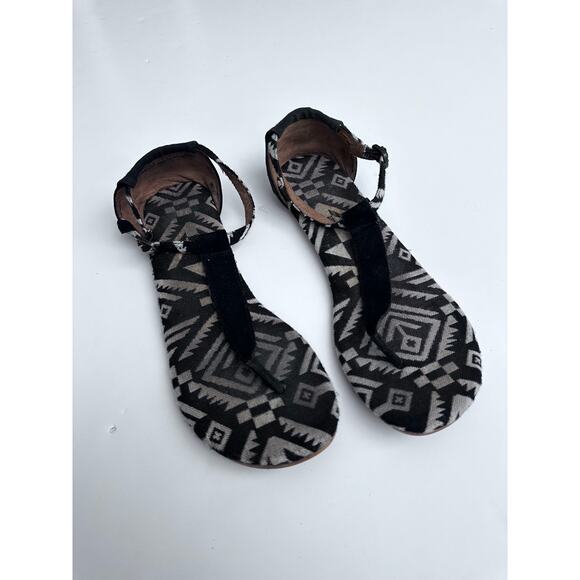 Toms Playa Black/White Woven Sandals - Size 8.5 - Picture 2 of 6